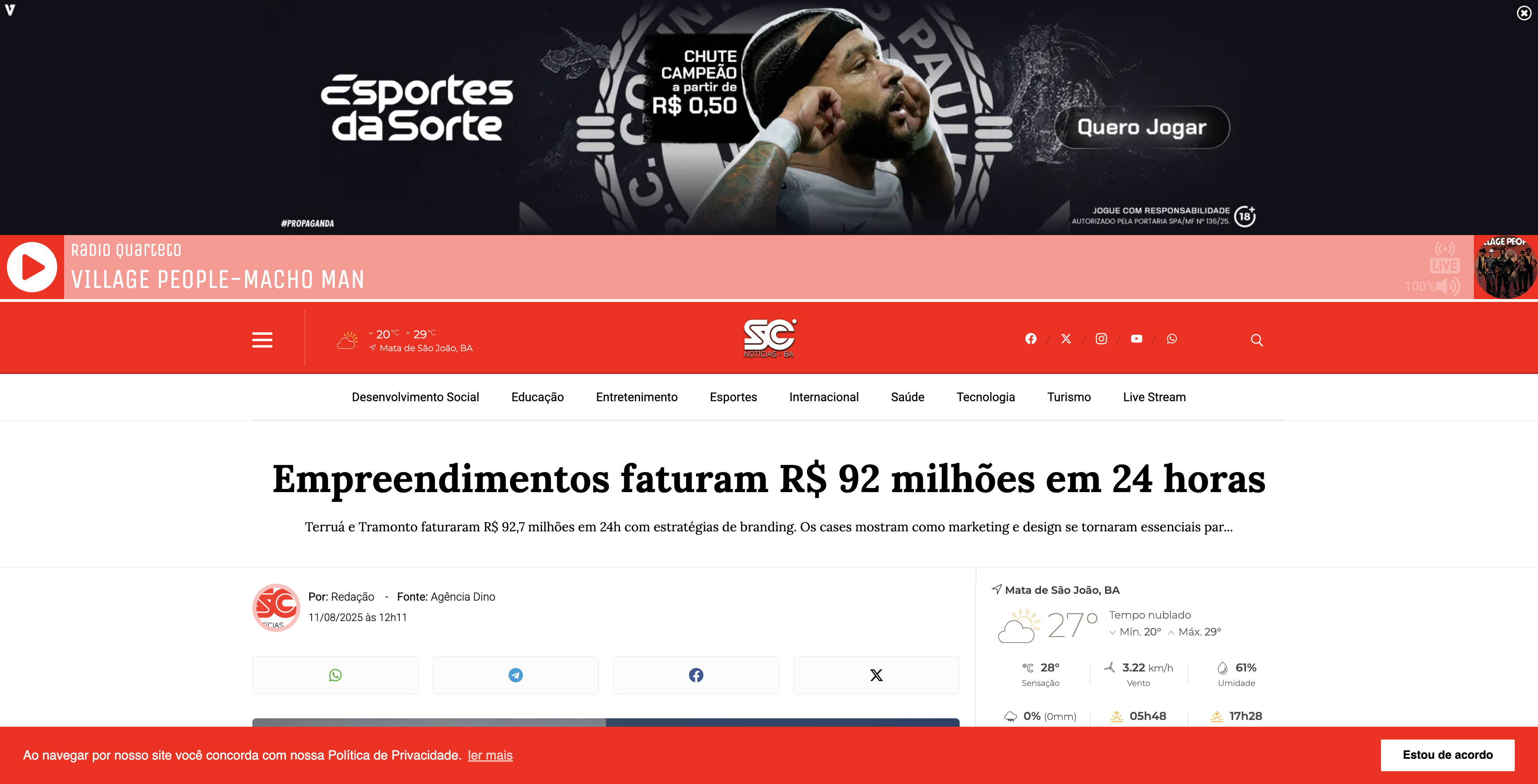 News from SCNotícias-BA & Radio Quarteto