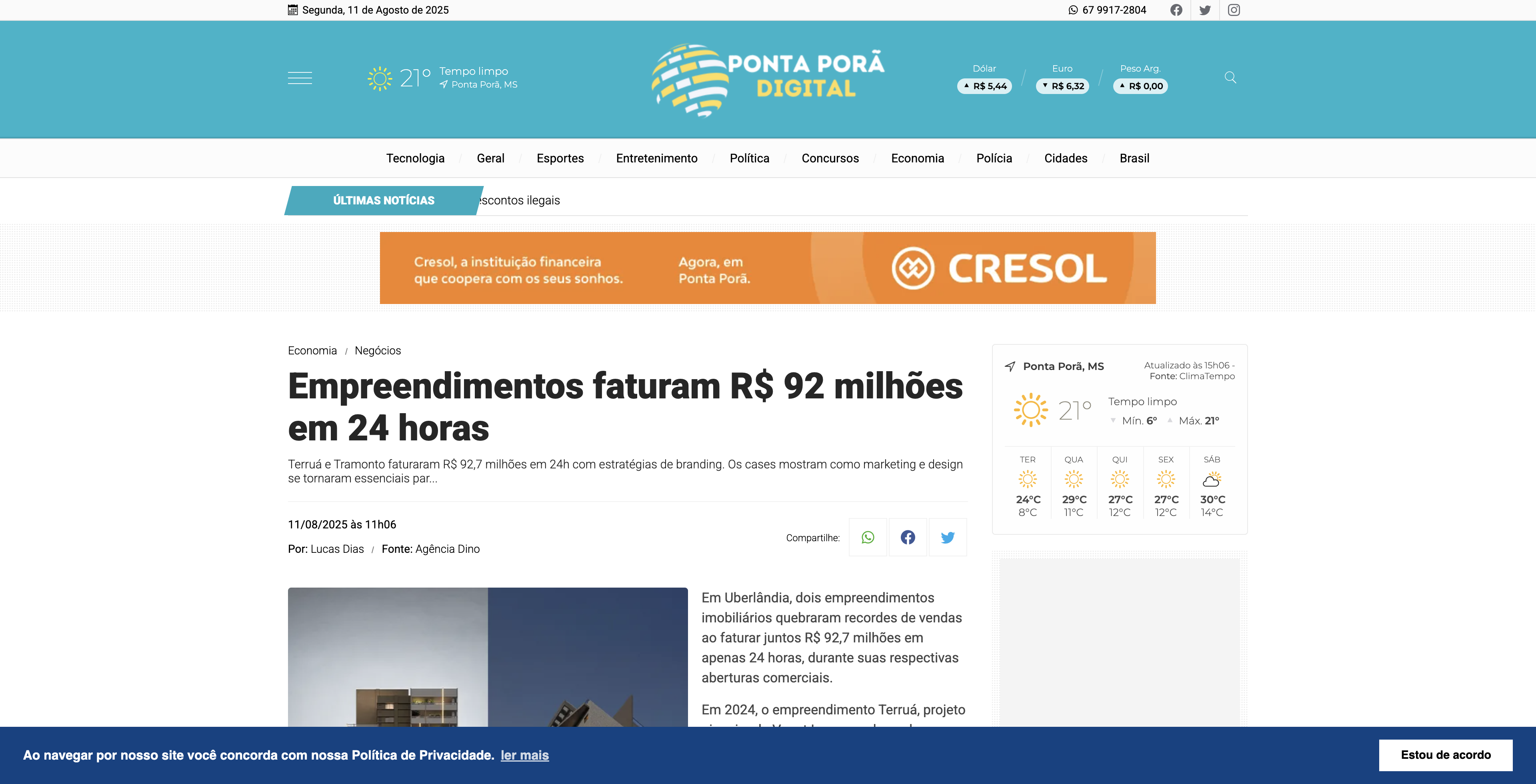 News from Ponta Porã DIGITAL
