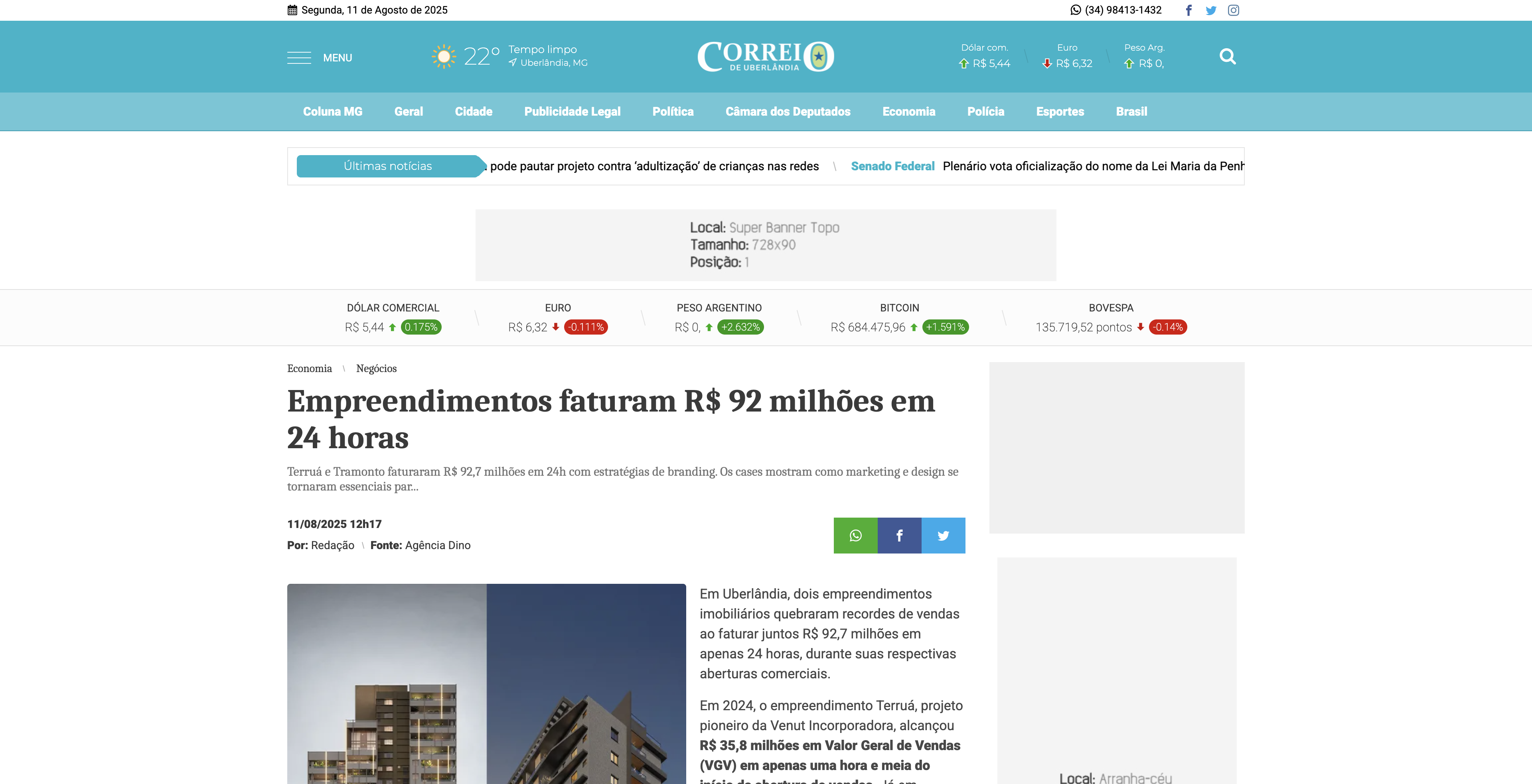 News from Jornal Correio de Uberlândia