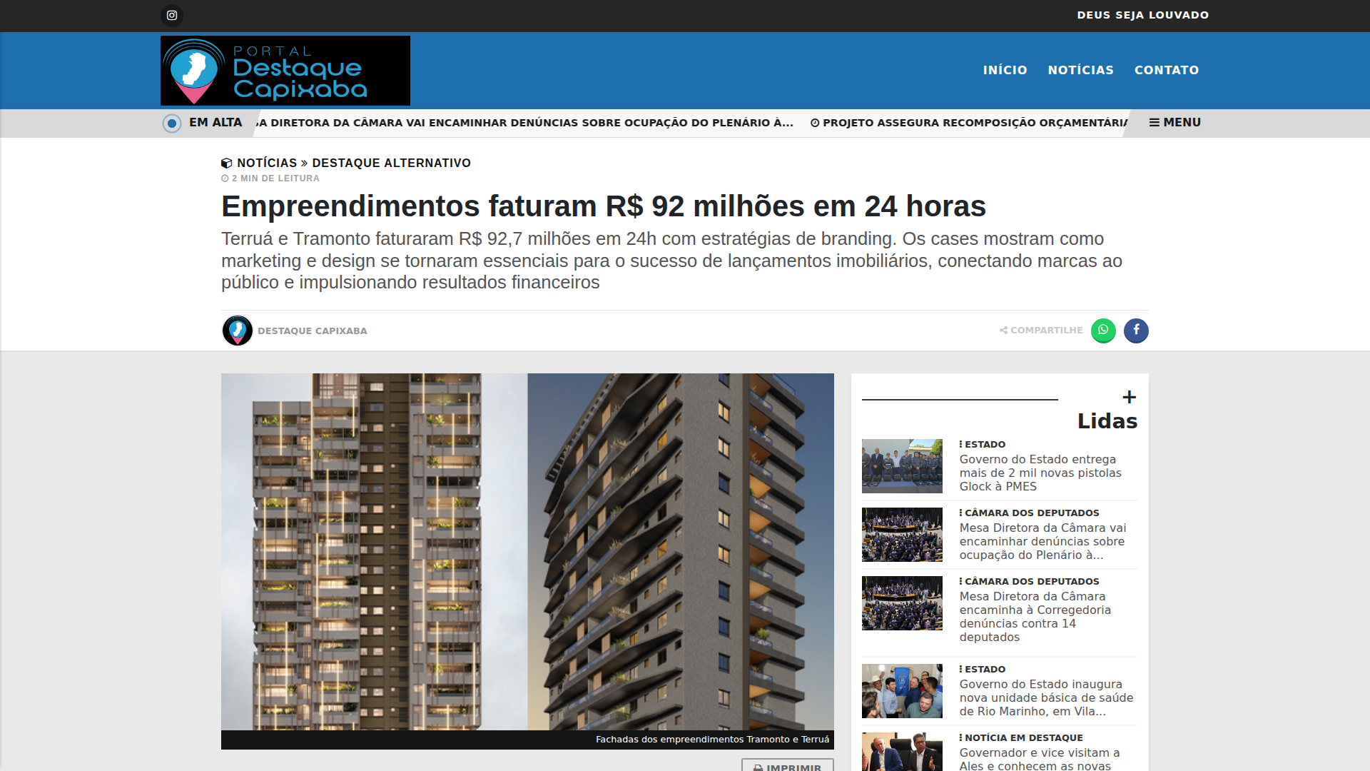 News from DESTAQUECAPIXABA.COM