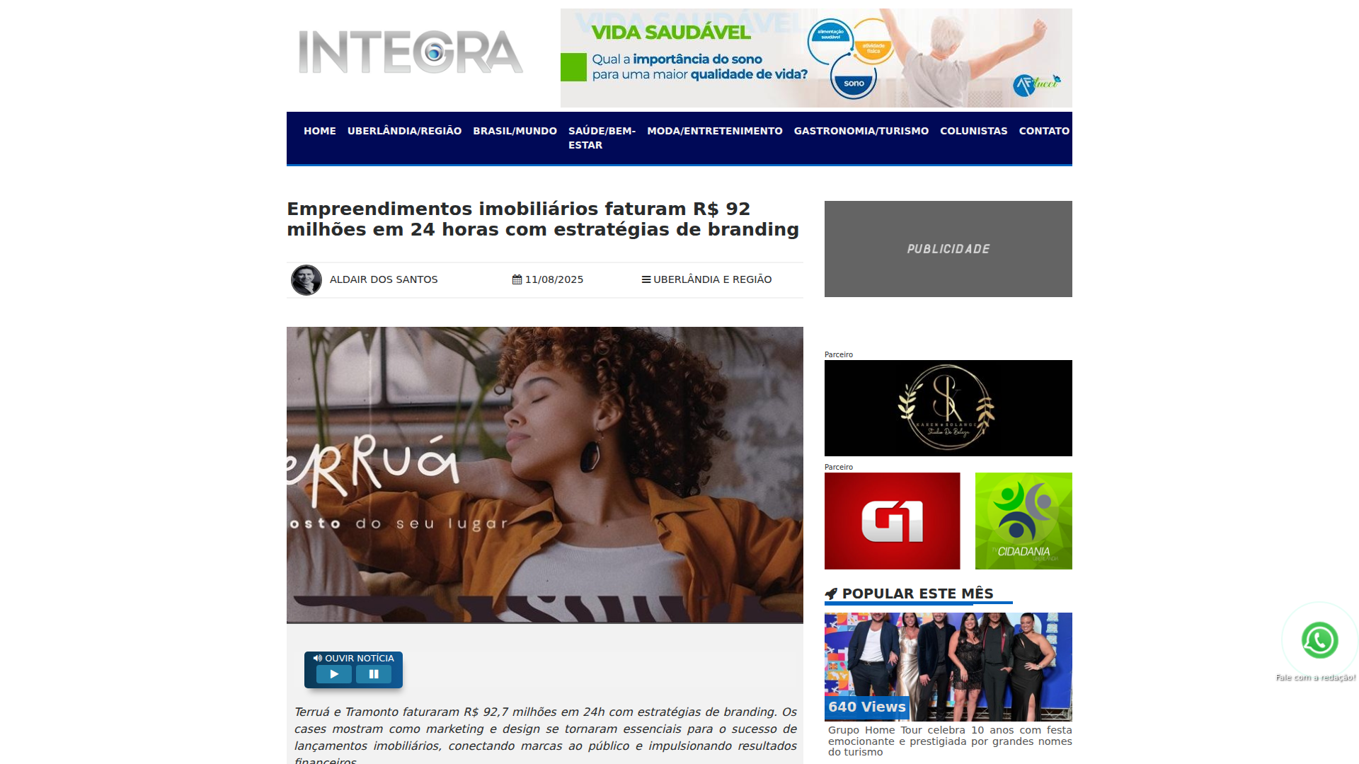 Notícia de Integranoticias