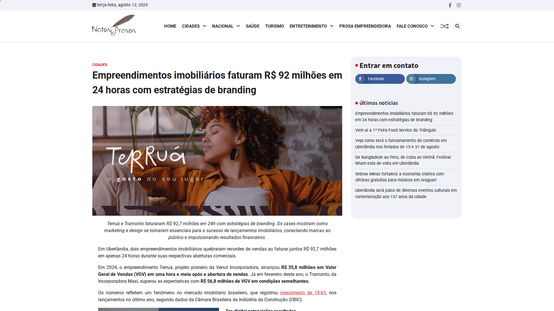 Notícia de Notaseprosas