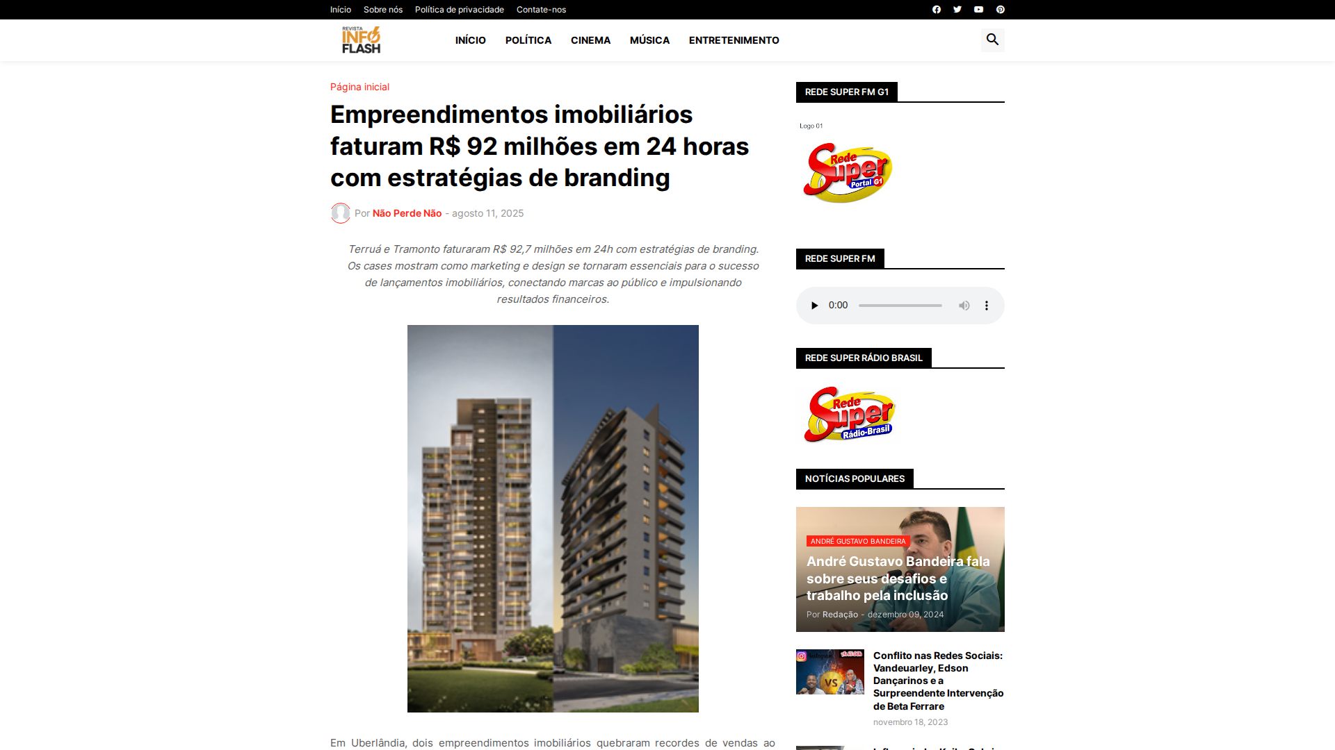 Notícia de Revistainfoflash