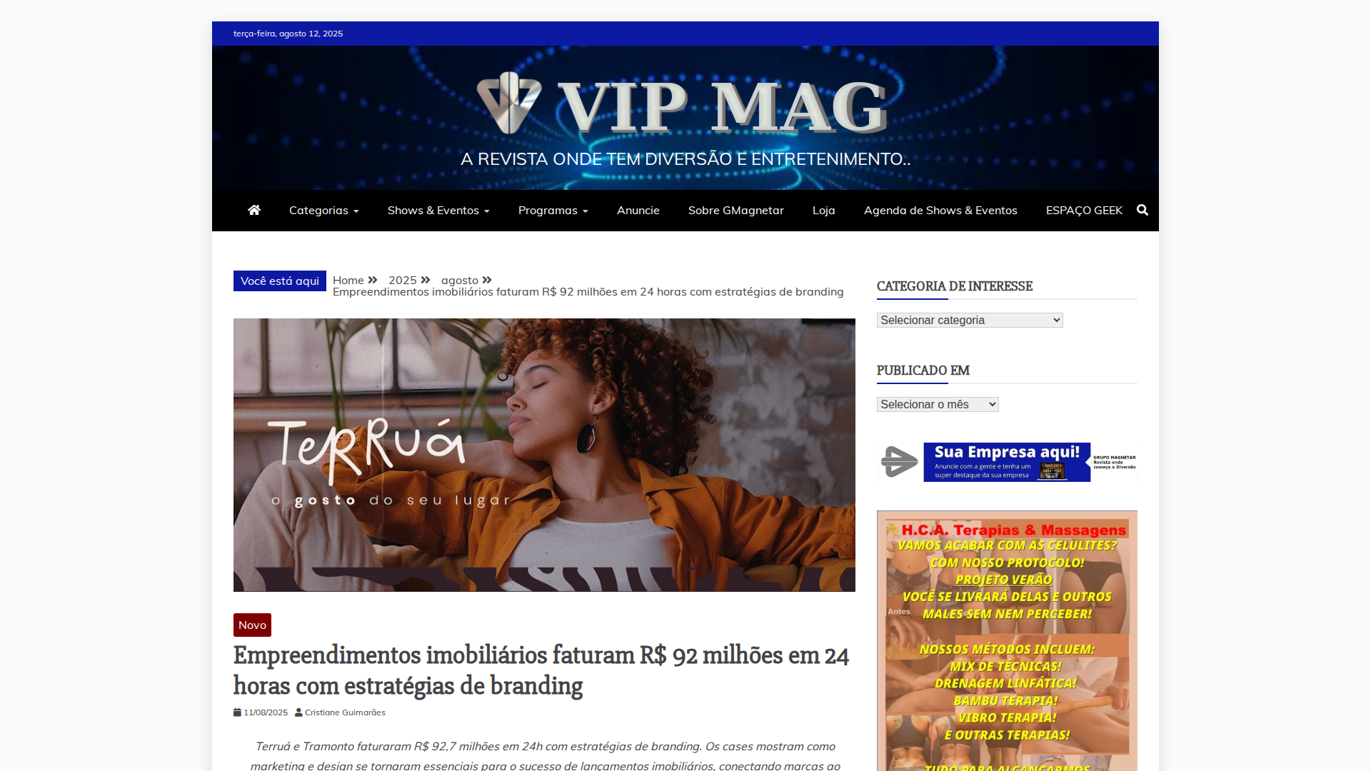 Notícia de Vipmag