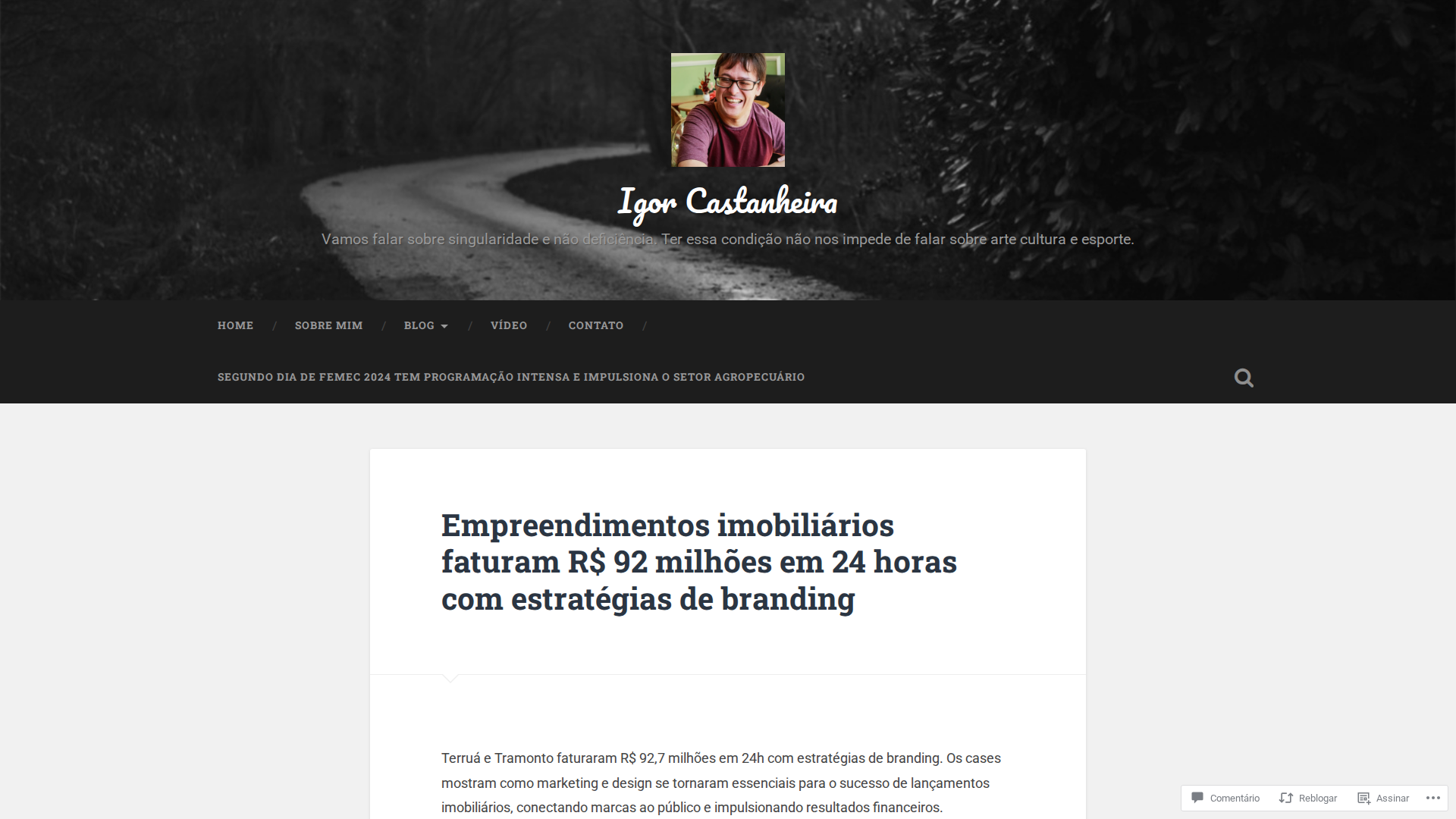 Noticia de Igor Castanheira